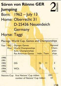1995 Collect-A-Card Equestrian #128 Soren von Ronne / Taggi Back